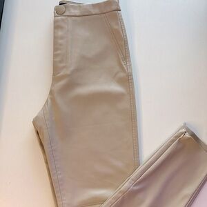 Zara light nude faux leather pants